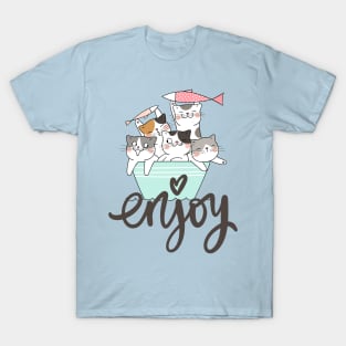 Enjoy, Funny Cute Cats T-Shirt